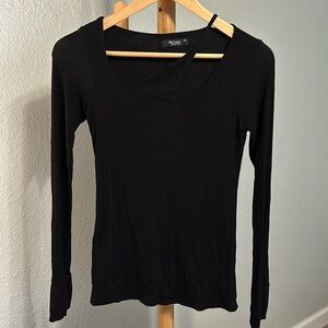 Michael Lauren Asymmetrical Neckline Long Sleeve